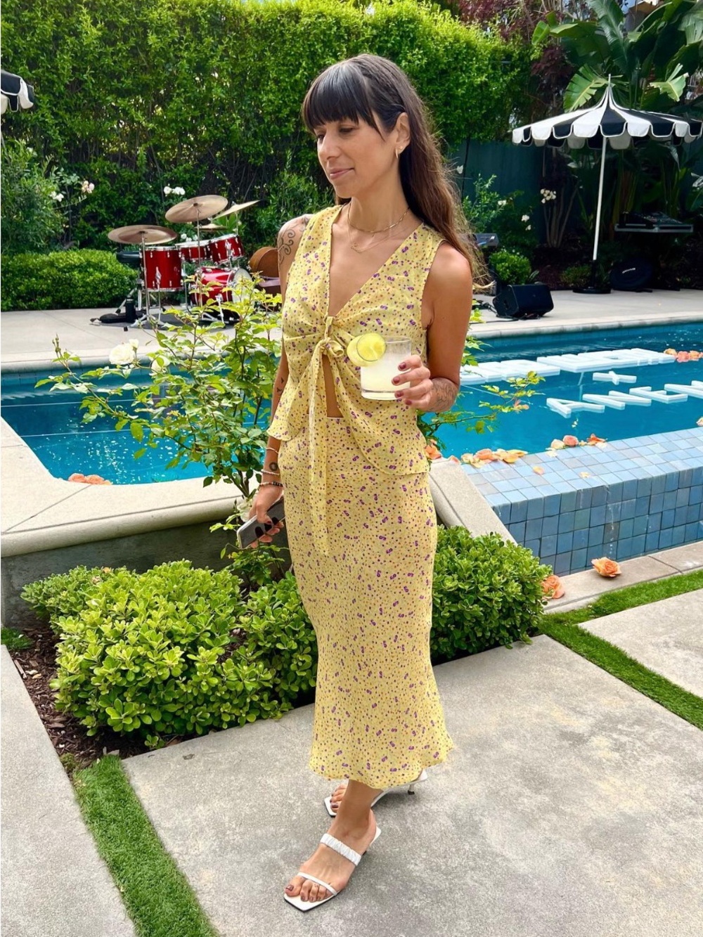 Favorite Daughter Gwen Silk Skirt Meadow Yellow